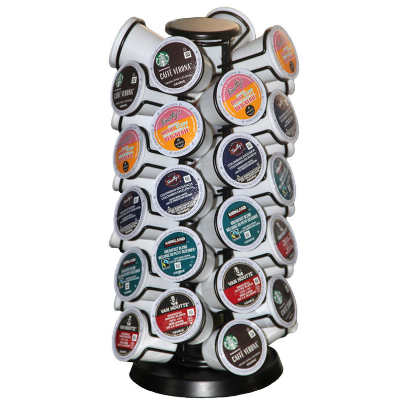 ColorLife K Cups Holder K Cup Carousel Coffee Pods Storage Organizer Stand Comes All In One Piece No Assembly Required 1 Count Black Capacity Of 40 Pods Black Wayfair